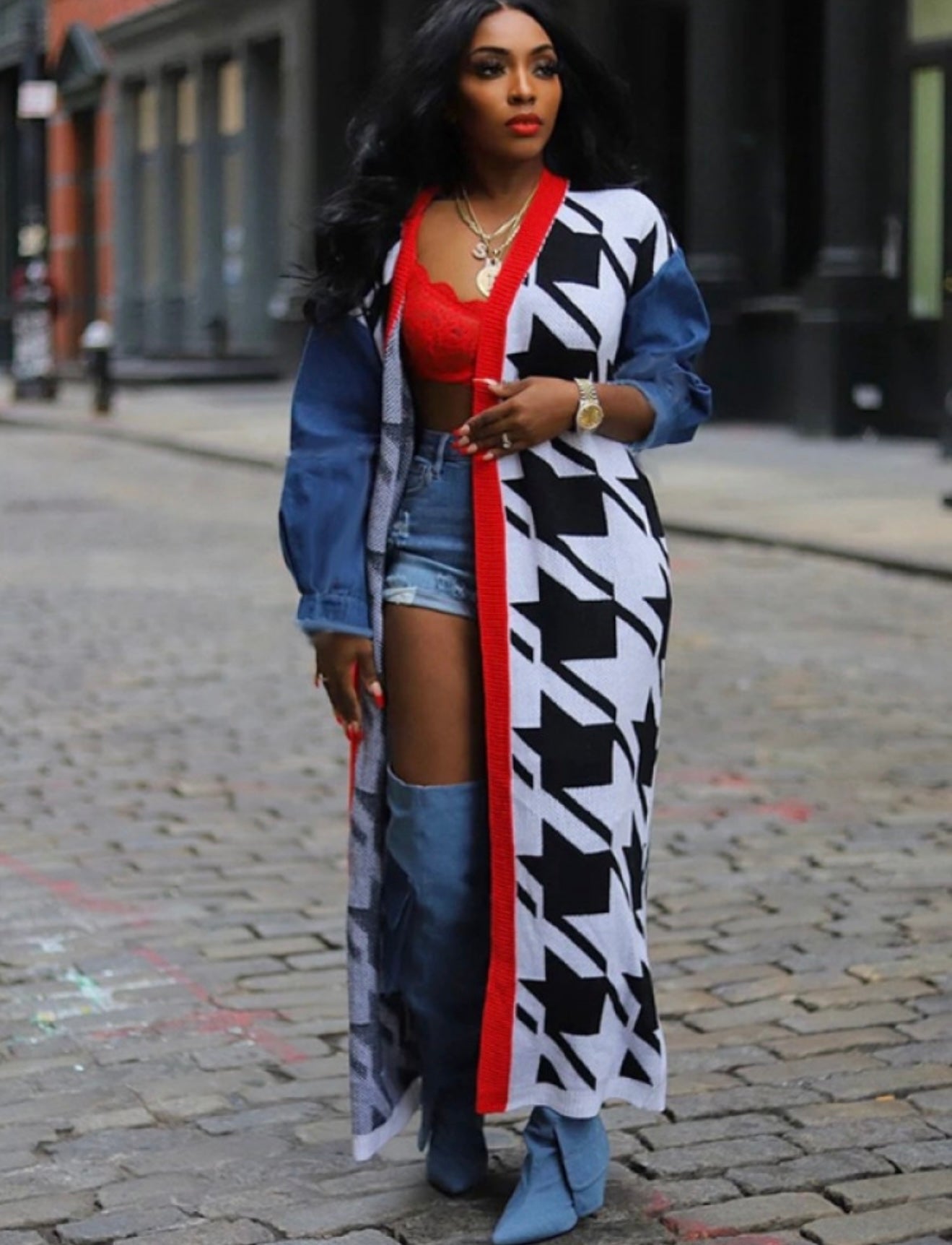 Houndstooth Cardigan