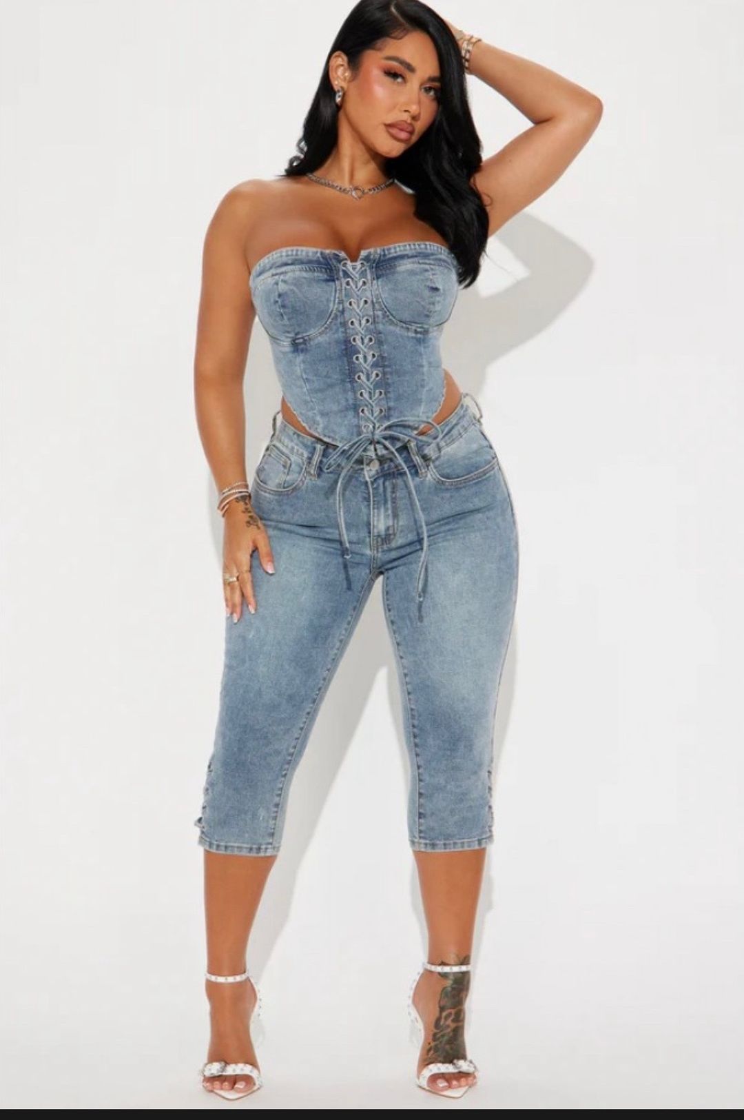 Yuntie 2 piece denim set