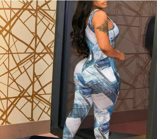 Faux Denim Sexy 1 piece