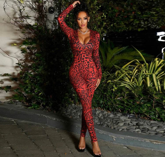 Red Kat Jumpsuit