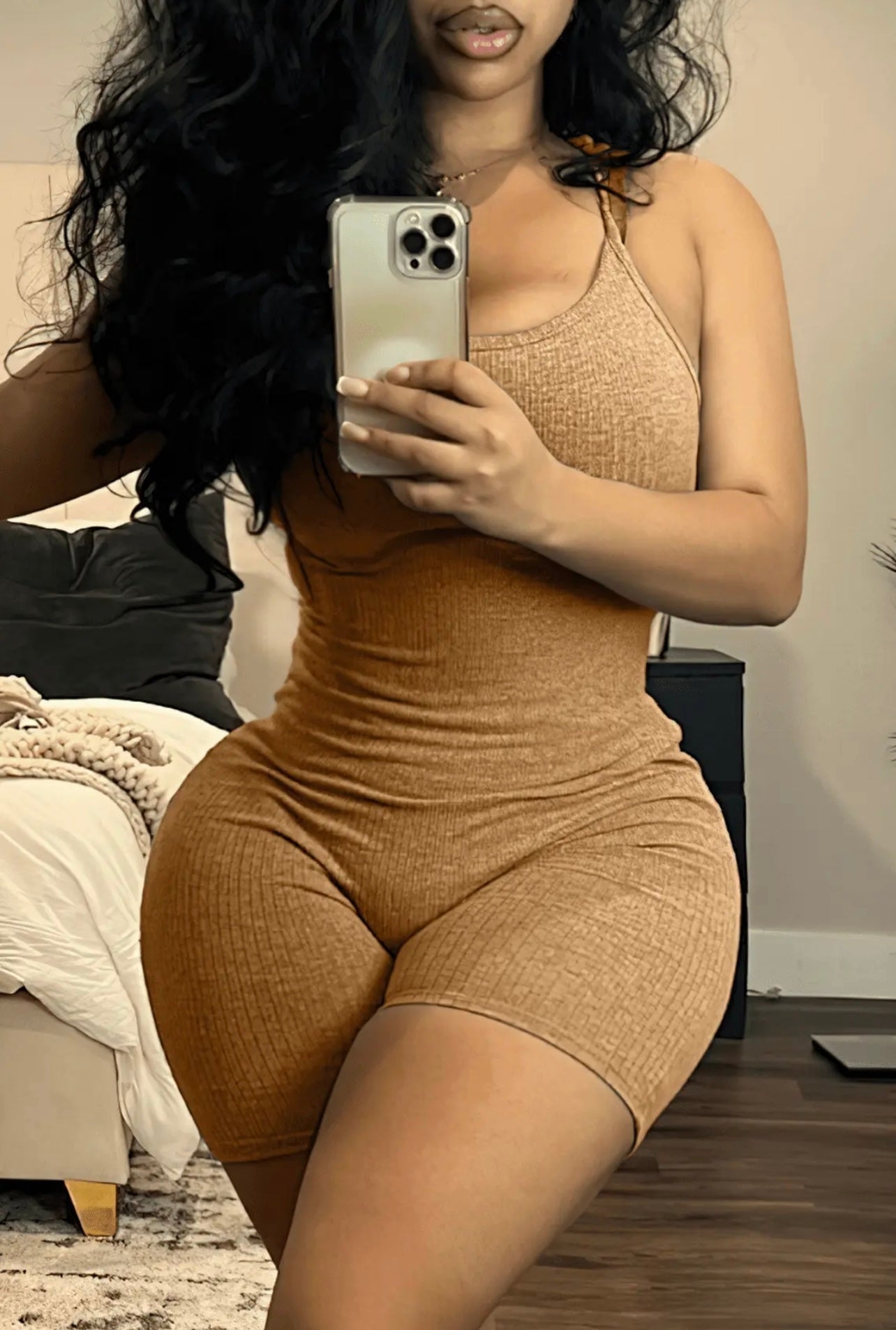 Golden-Brown Girl You Got It” Romper