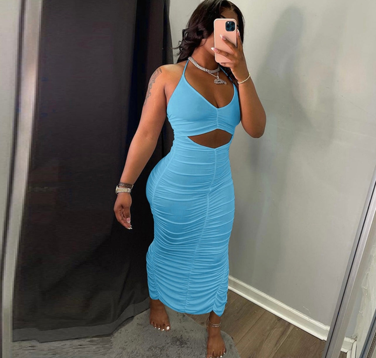 “Peek-A-Boo maxi dress