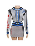 “MotorSport” 2 piece knitted skirt set