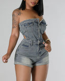 Sassy Romper  Denim