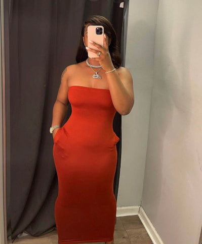 Red “Just Because” Maxi Dress