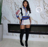 “MotorSport” 2 piece knitted skirt set