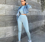 Light Blue  2 piece Thangin Set