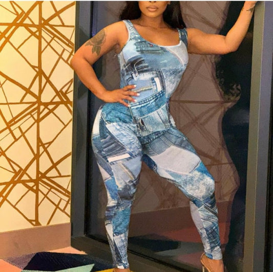 Faux Denim Sexy 1 piece