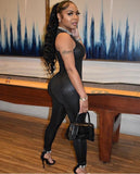 Faux Leather Jumpsuits
